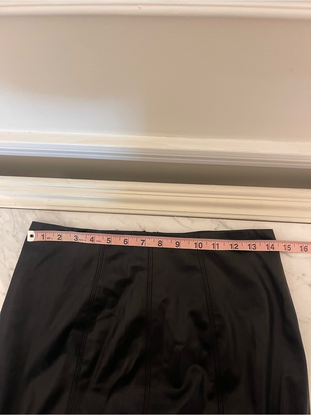 New York & Company Black Faux Leather High-Low Ruffle Skirt - Picture 6 of 7